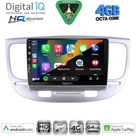 Digital IQ Car Audio System for Kia Rio 2005-2011 Bluetooth USB WiFi GPS Apple CarPlay Android Auto with 9" Touch Screen