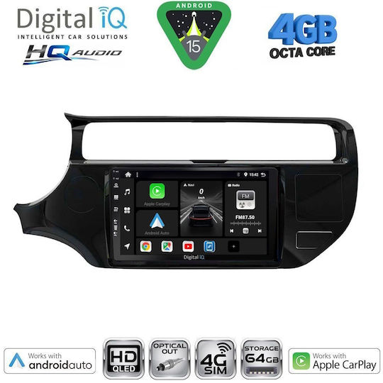 Digital IQ Car Audio System for Kia Rio 2005-2011 Bluetooth USB WiFi GPS Apple CarPlay Android Auto with 9" Touch Screen
