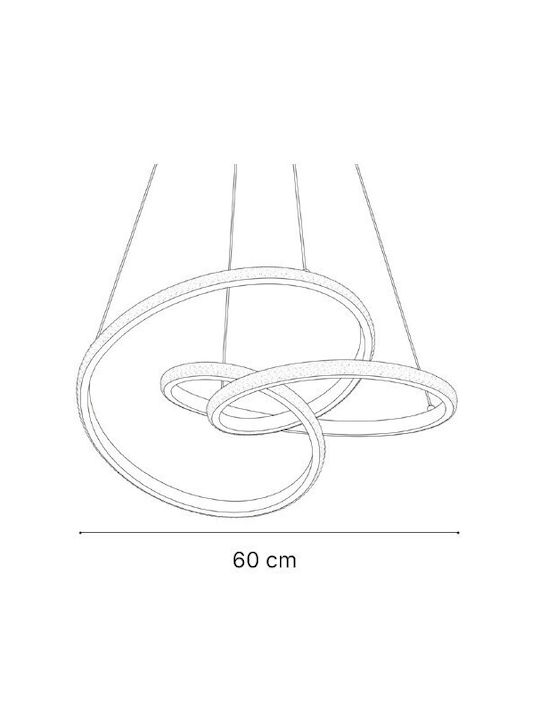 Inlight Pendant Ceiling Light Gold LED with Adjustable White Light 60x60cm