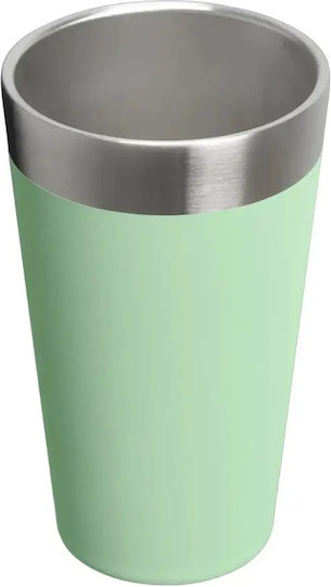 Stanley Adventure Stacking Handled Tumbler Θερμός Ανοξείδωτο 470ml Pistachio με Καλαμάκι και Λαβή
