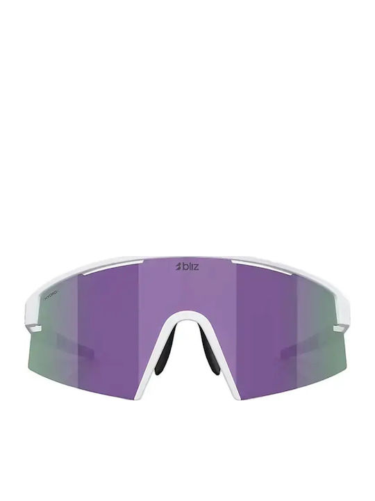 Bliz Unisex Γυαλιά Ηλίου με Λευκό Σκελετό και Μωβ Καθρέφτη Φακό