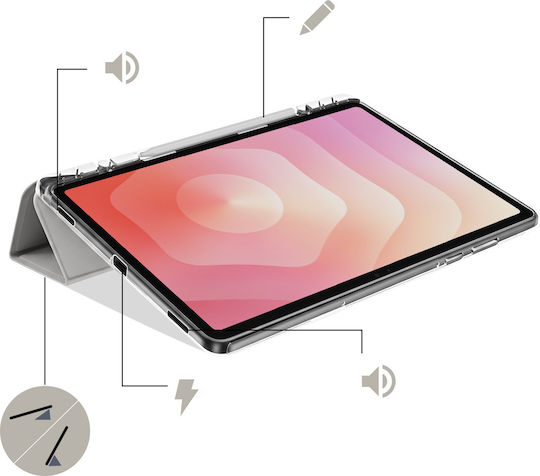 Husă Avizar Galaxy Tab S11 Modulară Origami Funcție Stand Design Gri Deschis
