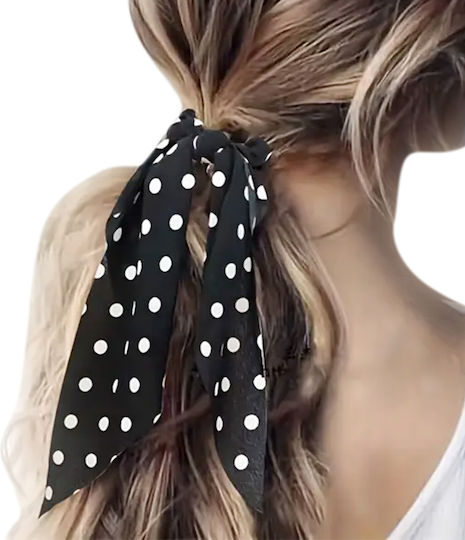 Avizar Haargummis Lang Schal Haar In Casual Schwarz Polka Dots