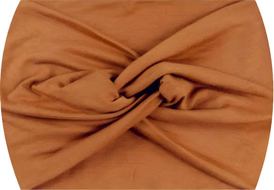 Crossed Hair Banner In Soft Cotton Refined Solid Coffee