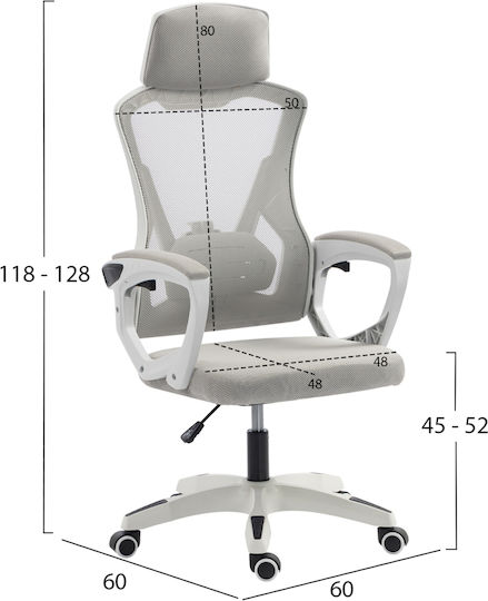 HomeMarkt Salas Office Chair White-Grey