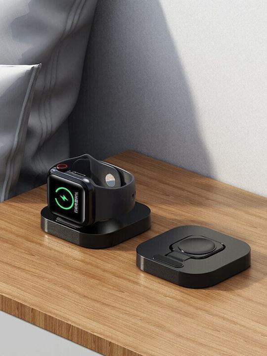 Încărcător Wireless Smart Iwatch Compatibil Apple Iwatch 1/9 Încărcător Magnetic Interfață Type-c 3w 7.5 X 7.5 X 1.2 Cm Pliabil Negru