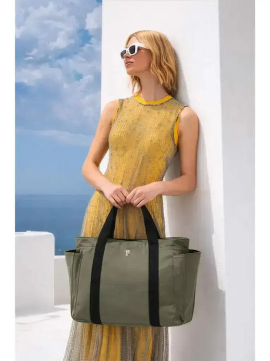 Feel & Touch Stoff Strandtasche Grüne