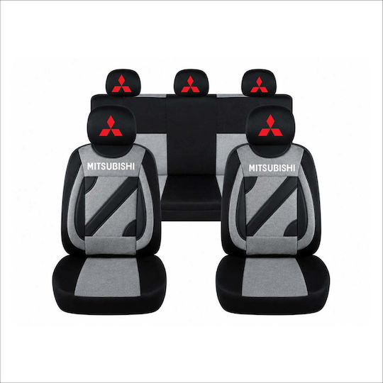 Комплект Универсални Калъфи за Седалки Nero Сив Персонализирани Mitsubishi