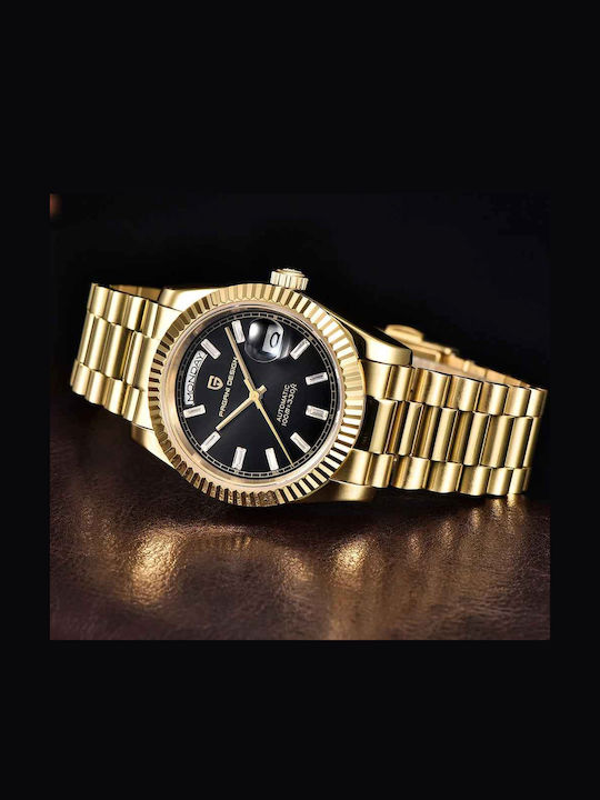 Pagani Design Ceas Bărbătesc 36mm cu Baterie cu Brățară Metalică Aurie