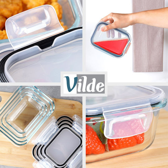 Vilde Set of Transparent Glass Lunch Boxes 4 Pieces