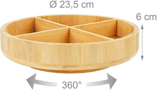 Relaxdays Rotating Spice Organizer Bamboo Brown