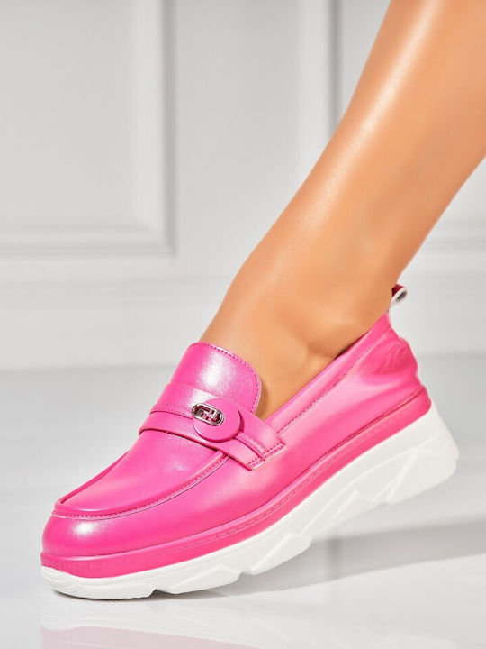 Damen Mokassins in Fuchsie Farbe