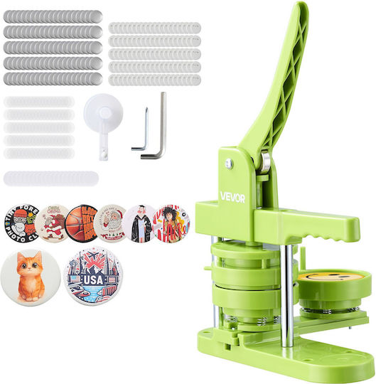 Vevor 75 Mm Plastic Button Maker Machine 100 Pieces Mr Panda Circular Cutter Hex Keys Reinforced Ergonomic Handle Diy Personalized Pins