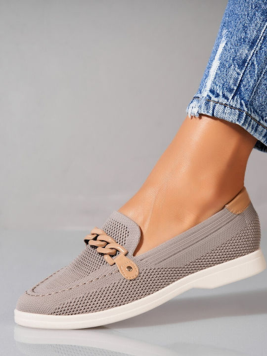 Damen Mokassins in Grau Farbe