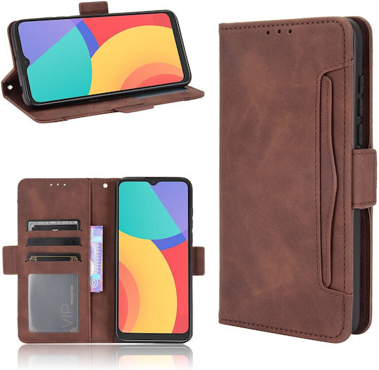 Tel1 Tcl 20y Alcatel 1s 2021 Skin Feel Калъф Книга Кафяв