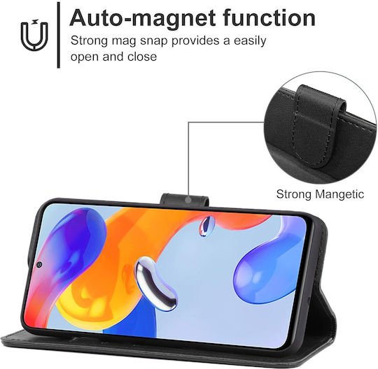 Tel1 Xiaomi Redmi Note 11 Pro+ 5G Калъф Портмоне Книга Черен