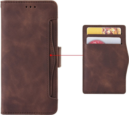 Tel1 Xiaomi Poco F5 Pro 5g Skin Feel Calf Texture Card Slots Book Case Brown