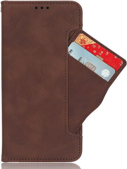 Tel1 Xiaomi Poco F5 Pro 5g Skin Feel Calf Texture Card Slots Book Case Brown