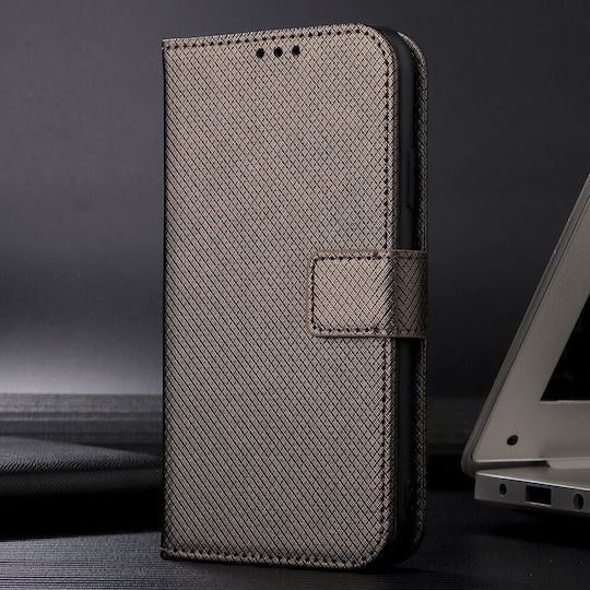 Tel1 Tcl 505 Diamond Texture Θήκη Βιβλίο Brown