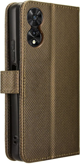 Tel1 Tcl 505 Diamond Texture Θήκη Βιβλίο Brown
