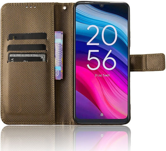 Tel1 Tcl 505 Diamond Texture Θήκη Βιβλίο Brown