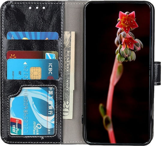 Tel1 Huawei P Smart 2021 Retro Crazy Horse Handyhülle Buch Schwarz
