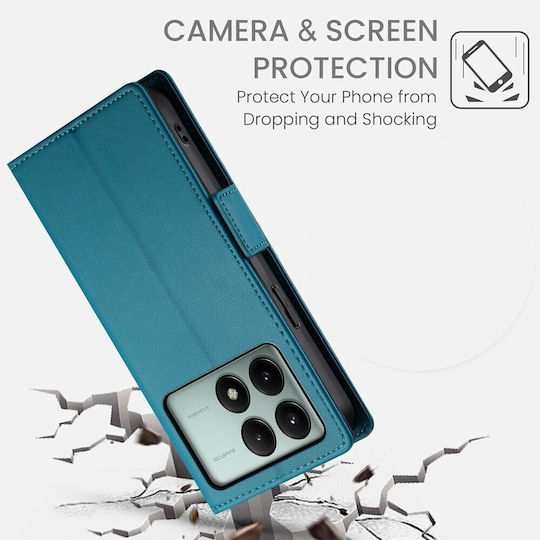 Tel1 Xiaomi Poco X6 Pro 5g Global Side Buckle Mobile Phone Case Book Blue