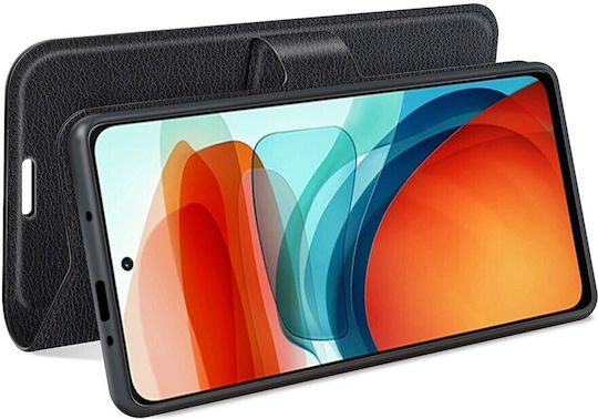 Tel1 Xiaomi Poco X3 Gt Litchi Texture Horizontal Flip Θήκη Βιβλίο Black