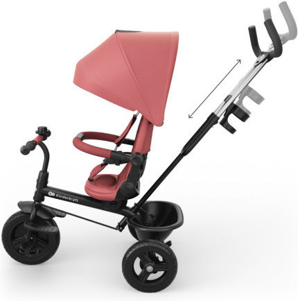 Kinderkraft Aston 2 Plus Μετατρεπόμενο με Χειρολαβή Γονέα για 5+ Ετών Ροζ