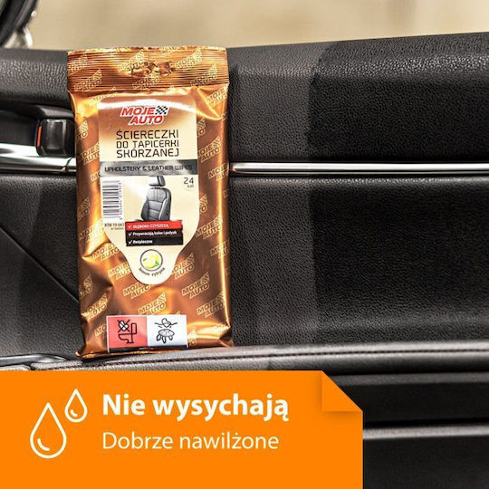 Moje Auto Pânze din Microfibră de Curățare pentru Tapițerie - Piele Auto Galbene 24 Bucăți