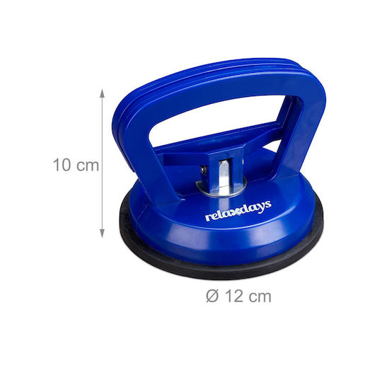 Relaxdays Set 2 Suction Cups Blue Black 10x12x12 Cm
