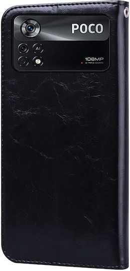 Book Tempered Glass Μαύρο (Poco M4 Pro)