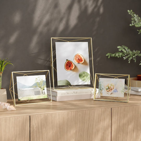 Umbra Prisma Metal Photo Frame with Gold Frame 3 Pieces