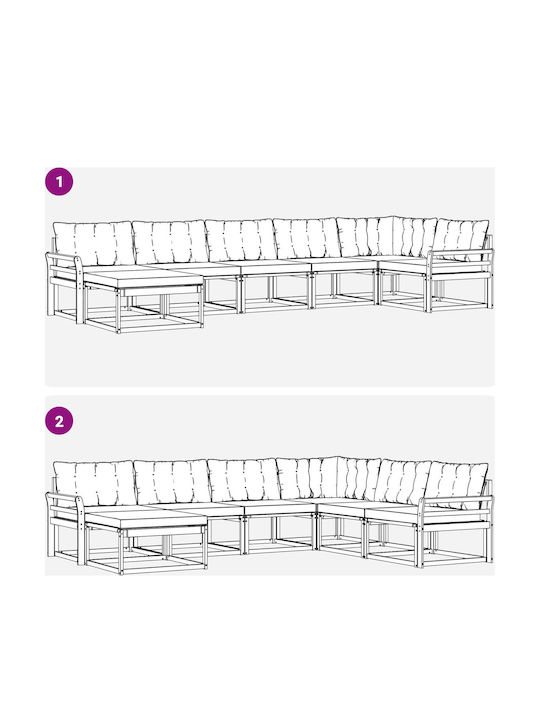 Ecksofa für Outdoor-Hölzernes mit Kissen 408x170.5x73cm