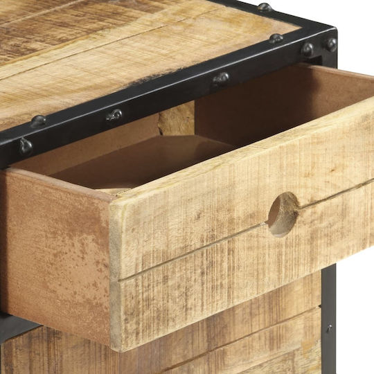Нощно Шкафче Дървено Черно 40x30x50см