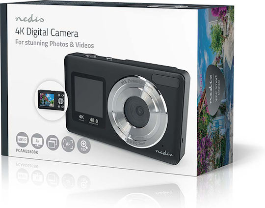 Nedis PCAM2530BK Compact Φωτογραφική Μηχανή 48MP 4K UHD Μαύρη