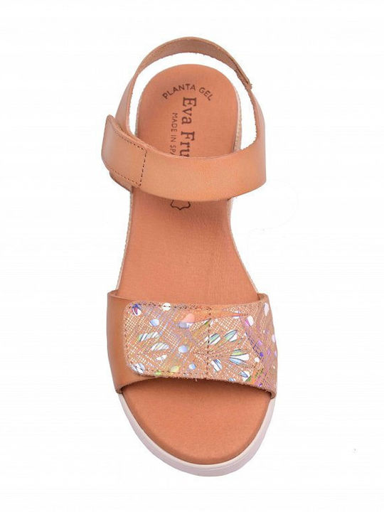 Leather Women's Flat Sandals Tabac Brown
