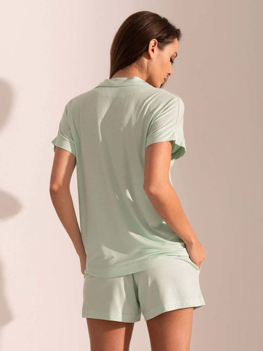 Sofiaman Sofiaman Sommer Damen Schlafanzug Set Grün Cameron