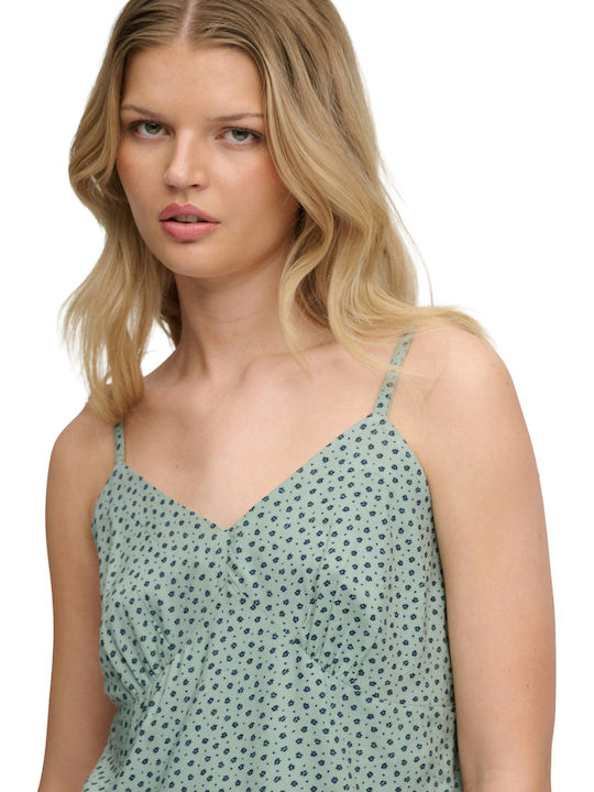 Women's Lingerie Top Floral K9b/Green/Navy Ditsy Hearts
