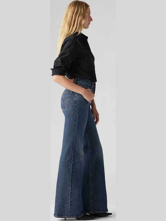 Ribcage High Waist Women's Jean Trousers Flared Blue