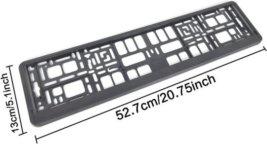 Alista Home Cadru Plăcuță de Înmatriculare Auto Plastic 1,2 x 1,2cm Negru 1 Bucată