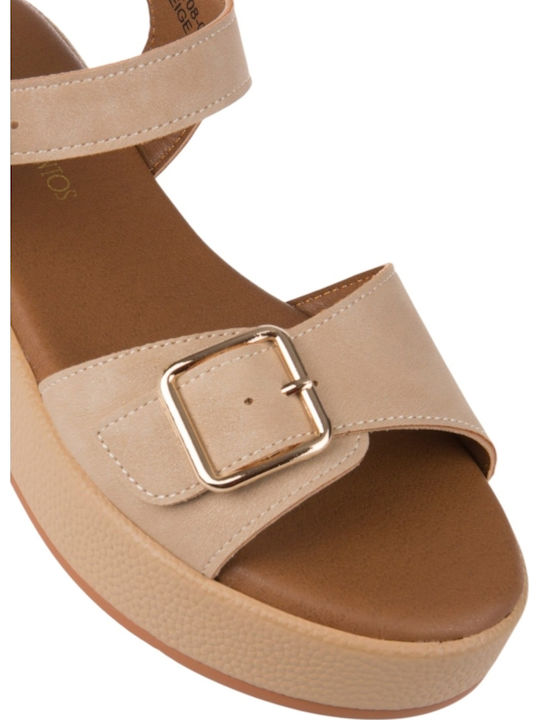 Women's Flat Sandals Beige