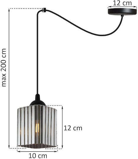 Light Home Висящо Осветително Тяло Черно с Цокъл E27