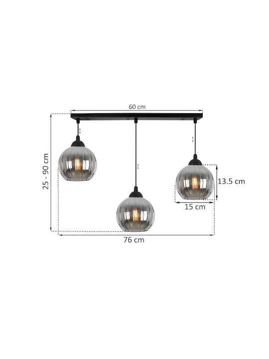 Light Home Висящо Осветително Тяло Черно с Цокъл E27