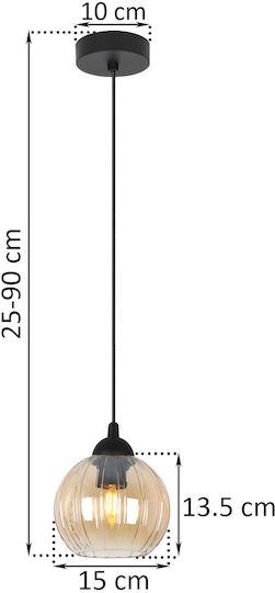 Light Home Candelabru Suspendat Negru cu Soclu E27
