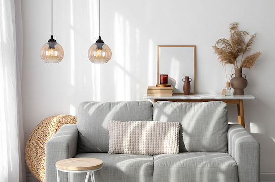 Light Home Κρεμαστό Φωτιστικό Μαύρο με Ντουί E27