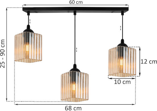 Light Home Candelabru Suspendat Negru cu Soclu E27
