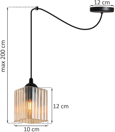 Light Home Κρεμαστό Φωτιστικό Μαύρο με Ντουί E27