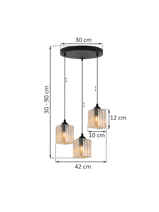 Light Home Candelabru Suspendat Negru cu Soclu E27