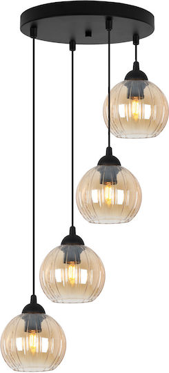Light Home Candelabru Suspendat Negru cu Soclu E27